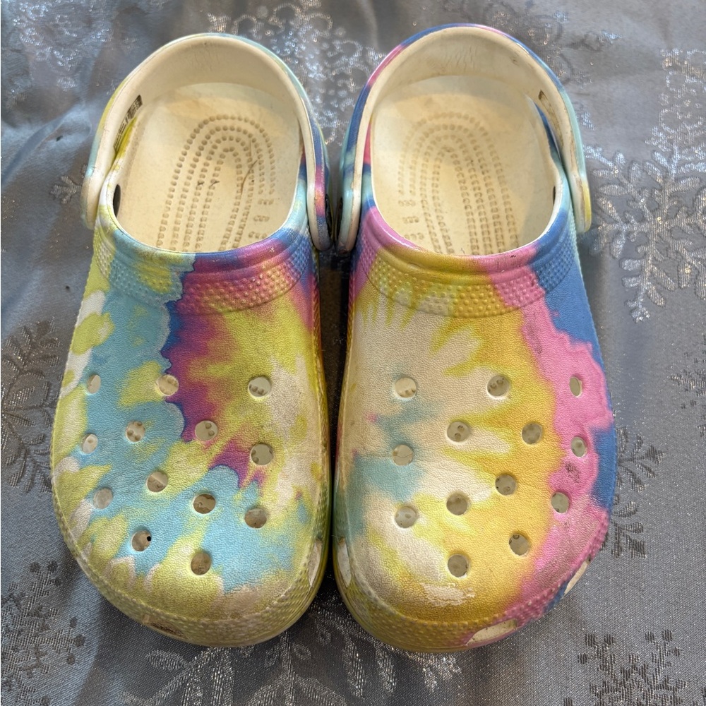Vibrant Tie-Dye Crocs